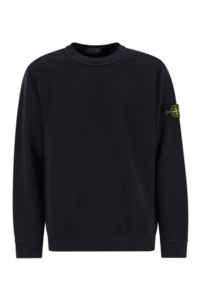 Stone Island Cotton Crew-neck Sweatshirt In Black