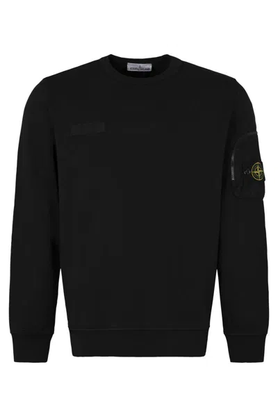 Stone Island Cotton Crew-neck Sweatshirt In Black
