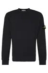 Stone Island Organic Cotton Crew Neck Long Sleeve Top In Black