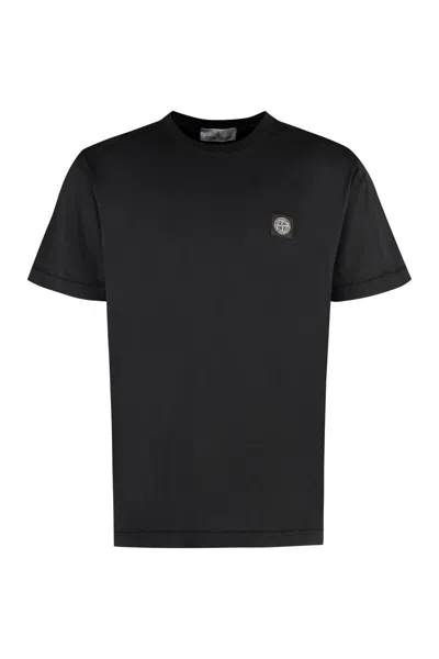 Stone Island Cotton Crew-neck T-shirt In Black