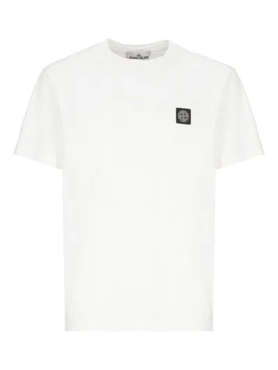 Stone Island Cotton Crew Neck Tee In White
