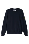Stone Island Men's Cotton Crewneck Sweatshirt In Navy Blue