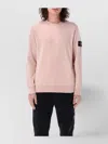 Stone Island Crewneck Cotton Sweatshirt In Antique Rose