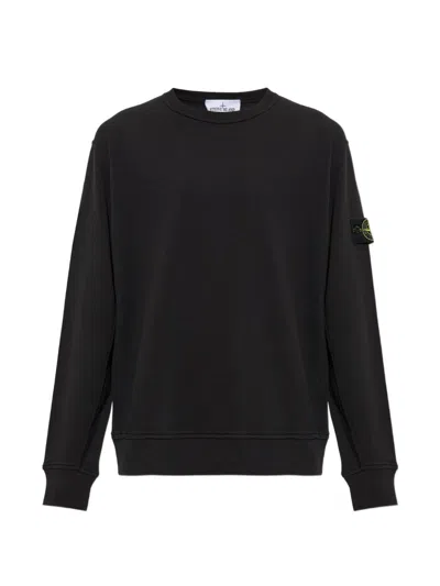 Stone Island Cotton Crewneck Sweatshirt In Black