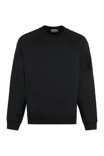 Stone Island Cotton Crew-neck Sweatshirt In Black
