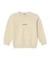 Stone Island Ivory Cotton Crewneck Sweatshirt With Logo In Neutral