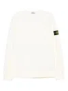 Stone Island Turtleneck Ribbed Wool Sweater In Neutral