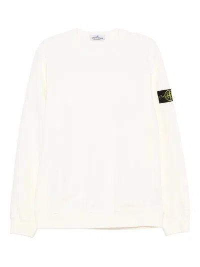 Stone Island Cotton Fleece Crew Neck Sweatshirt In Neutral