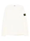 Stone Island Turtleneck Ribbed Wool Sweater In Neutral