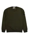 Stone Island Green Cotton Crewneck Sweatshirt