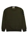 Stone Island Green Cotton Crewneck Sweatshirt In Green