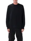 Stone Island Cotton Fleece Crew Neck Long Sleeve Sweatshirt In Black
