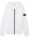 Stone Island Regular-fit Hooded Zip-up Sweatshirt With Pockets In White