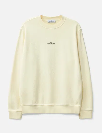 Stone Island Cotton Fleece 'industrial Four' Print Sweatshirt In Yellow