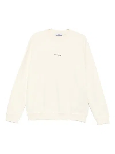 STONE ISLAND COTTON FLEECE OVERSIZED FIT SWEATSHIRT WITH INDUSTRIAL FOUR PRINT