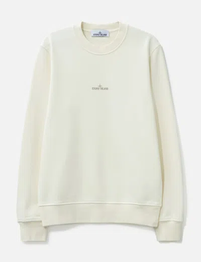Stone Island Cotton Fleece Sweater In White