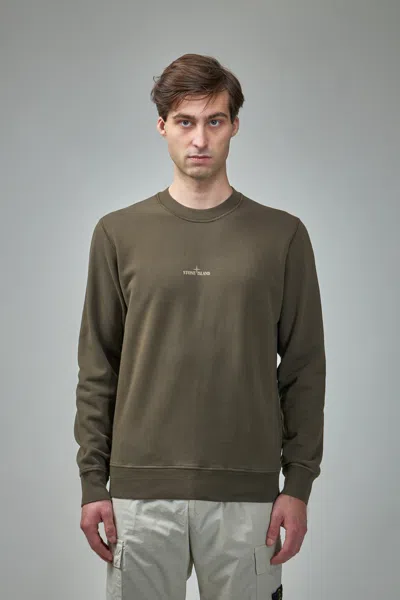 Stone Island Cotton Fleece Sweater In Green