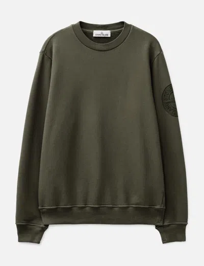 Stone Island Cotton Fleece Sweatshirt In Green