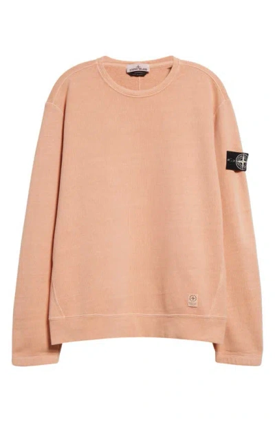 Stone Island Logo-patch Cotton-fleece Sweatshirt In Rouge
