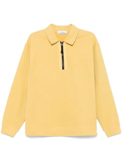 Stone Island Cotton Fleece Sweatshirt In Yellow