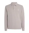 Stone Island Badge Logo Long Sleeves Polo Shirt In Grey