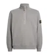 Stone Island Regular-fit Half-zip Sweatshirt With Ribbed Inlays In Gray