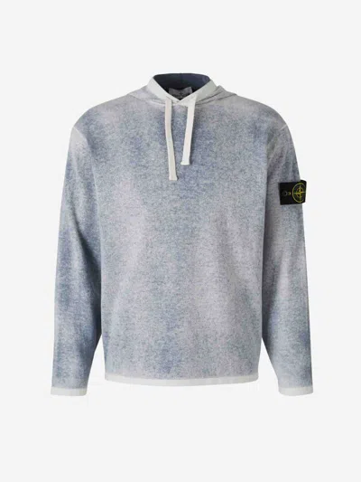 Stone Island Cotton Hooded Sweatshirt In V0024 Dark Blue