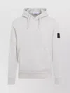 Stone Island Cotton Hooded Sweatshirt Front Pocket In White