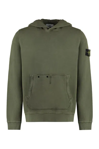 Stone Island Cotton Hoodie In Green