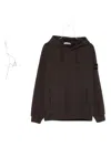Stone Island Lead Grey Brushed Organic Cotton Hoodie In Brown