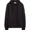 Stone Island Black Fleece Cotton Hoodie In Black