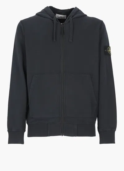 Stone Island Cotton Hoodie In Blue
