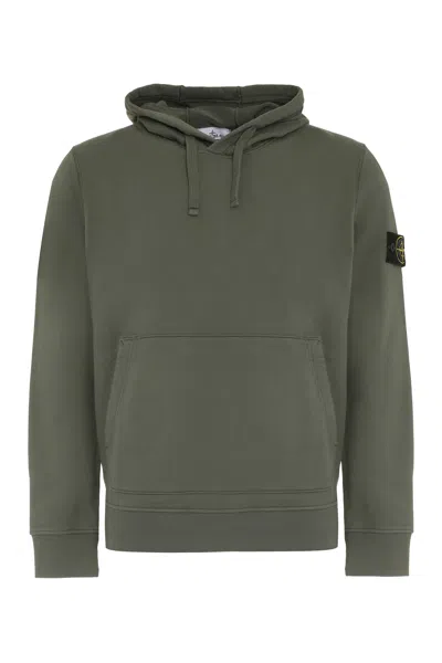 Stone Island Cotton Hoodie In Green