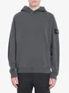 Stone Island Compass Patch Hooded Sweatshirt In Gray