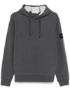 Stone Island Felpa In Cotone Con Stemma Della Bussola In Grey