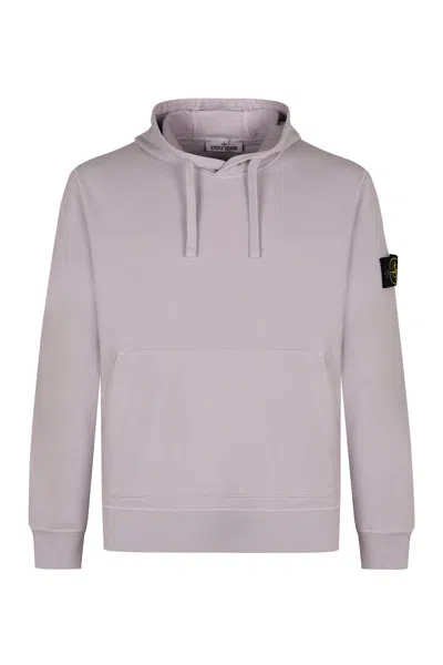 Stone Island Cotton Hoodie In Lilac
