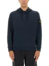 Stone Island Hooded Cotton Sweatshirt Featuring Front Pocket In Multi