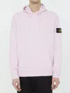 Stone Island Compass-badge Hoodie In Pink