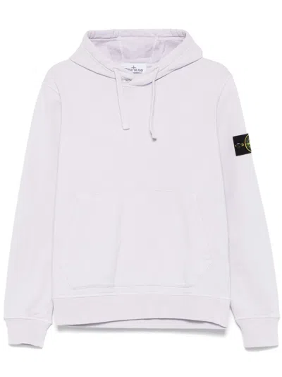 Stone Island Cotton Hoodie In Purple
