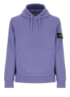 Stone Island Compass-badge Cotton Hoodie In Purple