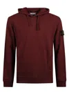 Stone Island Hoodie With Kangaroo Pocket In Red