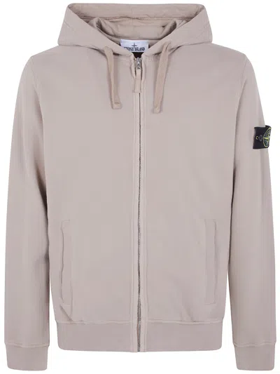 Stone Island Cotton Hoodie Sweatshirt In Neutral