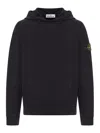 Stone Island Cotton Hoodie With Compass Logo In Black
