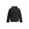Stone Island Compass-patch Hooded Jacket In Black