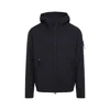 Stone Island Cotton Jacket With Hood And Pockets In Blue