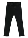 Stone Island Blue Jeans With Belt Loops And Logo Patch On The Rear In Denim Man In Black