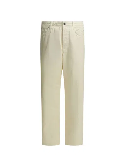 Stone Island Classic Cotton Jeans For Men In White
