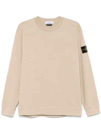Stone Island Cotton Jersey Sweatshirt In Neutrals