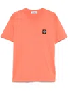 Stone Island Cotton Jersey T-shirt In Orange