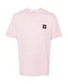 Stone Island Logo Print Crew Neck T-shirt In Pink